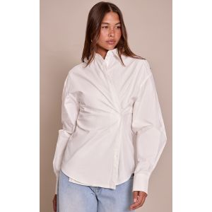 Femme Chemise cintrée en coton blanc à boutonnage modulable | Taille 42 - Taille 42