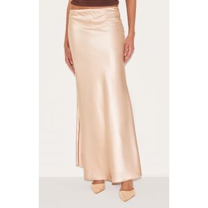 Femme Jupe longue fluide satin&eacute;e champagne | Taille 44 - Taille 44