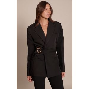 Femme Blazer noir ceinture et empi&egrave;cement | Taille 40 - Taille 40