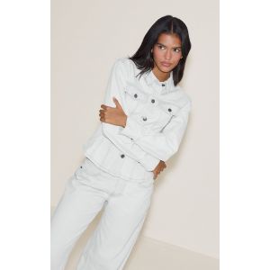 Femme Veste en jean bleu glacier à manches longues et taille cintrée | Taille 32 - Taille 32