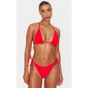 Femme Haut de maillot de bain rouge rembourr&eacute; &agrave; ourlet volant&eacute; | Taille 38 - Taille 38