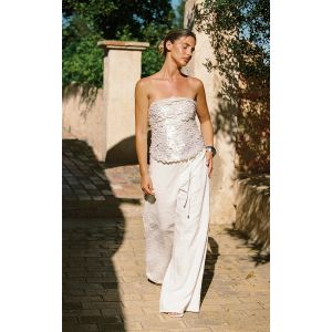 Top bustier opal à sequins en coquillage larges, Opal - Taille 38