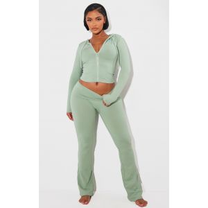Femme Shape Pantalon flare sculpt&eacute; vert sauge &agrave; taille repli&eacute;e | Taille 38 - Taille 38