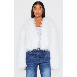 Femme Manteau court en fausse fourrure crème | Taille 38 - Taille 38