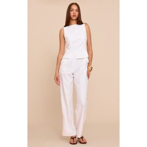 Femme Combinaison tissé blanc à détail péplum | Taille 36 - Taille 36