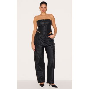 Femme Plus Cargo en jean noir enduit | Taille 58 - Taille 58