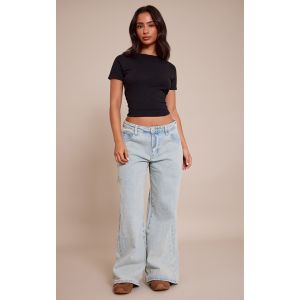 Femme Petite Jean boyfriend d&eacute;lav&eacute; vintage jav&eacute;lis&eacute; &agrave; taille basse Vintage bleach wash | Taille 30 - Taille 30