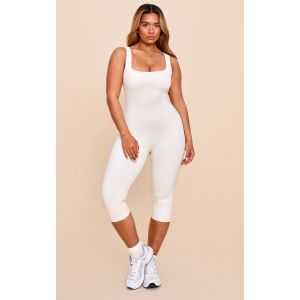 Shape Combinaison capri de sport en Sculpt crème au beurre à col carré, Crème Au Beurre - Taille 46