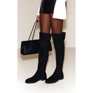 Femme Bottes cavali&egrave;res hautes rondes en su&eacute;dine noire | Taille 37 - Taille 37