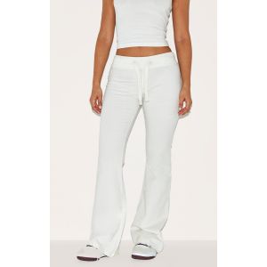 Femme Petite Pantalon skinny flare crème à taille basse | Taille Large - Taille L