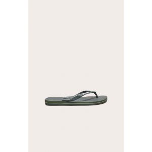 Femme Havaianas Tongs classiques vertes &agrave; logo Br&eacute;sil | Taille 35/36 - Taille 35/36