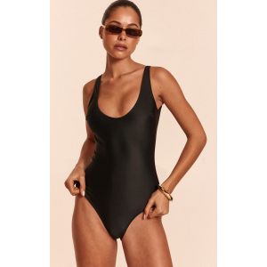 Femme Maillot de bain basique noir &agrave; col rond | Taille 44 - Taille 44