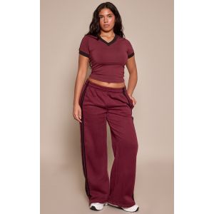 Femme Shape Jogging bordeaux &agrave; rayures sur les c&ocirc;t&eacute;s | Taille 38 - Taille 38
