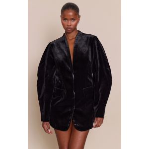 Femme Robe blazer en velours noir &agrave; manches ballon | Taille 32 - Taille 32