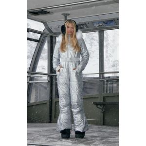 PRETTYLITTLETHING SKI Combinaison de ski matelassée argentée, Argenté - Taille XXXL