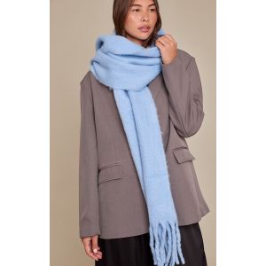Femme &Eacute;charpe couverture bleu ciel &agrave; franges - Taille One Size