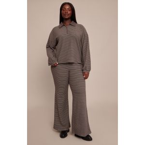 Femme Plus Pantalon skinny flare chocolat finement ray&eacute; Vert fonc&eacute; | Taille 48 - Taille 48