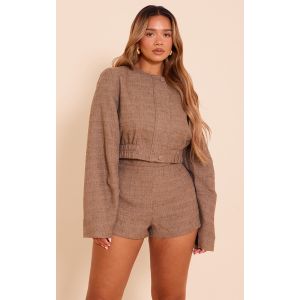 Shape Veste courte en effet lin chocolat, Chocolat - Taille 44