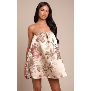 Femme Robe bouffante en jacquard à fleurs brodées multicolores | Taille 40 - Taille 40