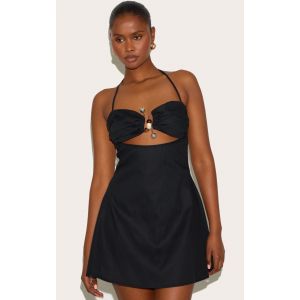 Femme Robe droite noire &agrave; &eacute;mpi&egrave;cement | Taille 38 - Taille 38