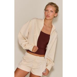 Femme Short de tailleur cr&egrave;me &agrave; fines rayures | Taille 32 - Taille 32