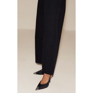 Femme Escarpins en PU cr&ecirc;p&eacute; noir &agrave; bouts dor&eacute;s | Taille 36 - Taille 36