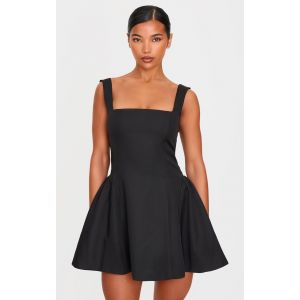 Robe droite noire plissée à la hanche, Noir - Taille 42