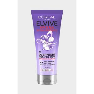 L'Oréal Elvive Crème de nuit hydratante pour les cheveux à l'acide hyaluronique, Transparent - Taille One Size