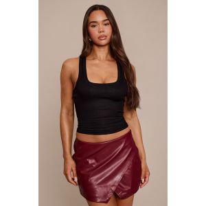 Femme Mini-jupe en PU bordeaux portefeuille | Taille 44 - Taille 44