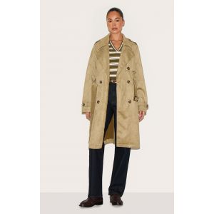 Femme Trench mi-long en su&eacute;dine kaki | Taille Small/Medium - Taille S/M