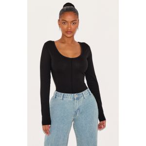 Shape Body noir à coutures et col rond, Noir - Taille 34
