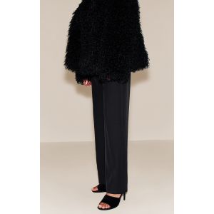 Femme Mules rondes en faux poil de cheval noir | Taille 37 - Taille 37