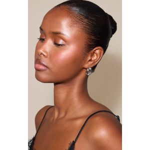 Femme Mini boucles d'oreilles style heurtoir de porte torsad&eacute;es argent&eacute;es &agrave; clous - Taille One Size