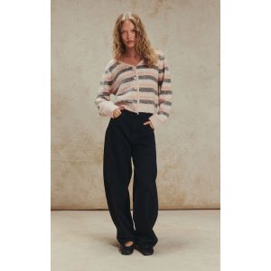 Femme Jean large effet enduit noir | Taille 36 - Taille 36