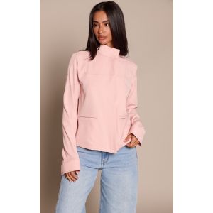 Femme Petite Veste de tailleur rose tendre &agrave; col entonnoir | Taille 36 - Taille 36