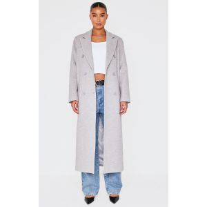 Femme Manteau long oversize en effet laine gris clair à épaules tombantes | Taille 38 - Taille 38