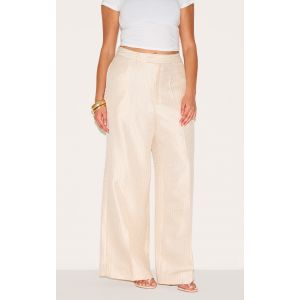 Femme Plus Pantalon de tailleur tiss&eacute; textur&eacute; cr&egrave;me | Taille 56 - Taille 56