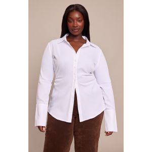 Femme Plus Chemise ajust&eacute;e asym&eacute;trique blanche | Taille 46 - Taille 46