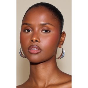 Boucles d'oreilles arrondies lisses argentées en forme de feuilles, Argenté - Taille One Size