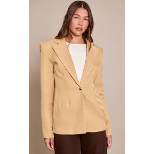 Femme Blazer cintr&eacute; camel &agrave; longueur hanches | Taille 44 - Taille 44