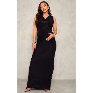 Maternité Jupe de grossesse longue noire moulante, Noir - Taille XS