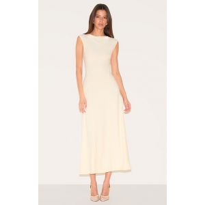 Femme Robe longue fluide jaune citron à parties asymétriques | Taille 50 - Taille 50