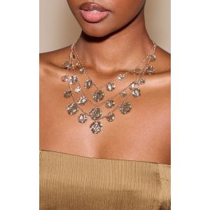 Collier abstrait doré effet fondu à maillons en chaîne, Doré - Taille One Size