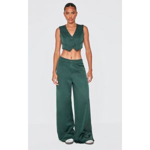 Femme Pantalon de tailleur tissé vert forêt à doubles passants | Taille 40 - Taille 40