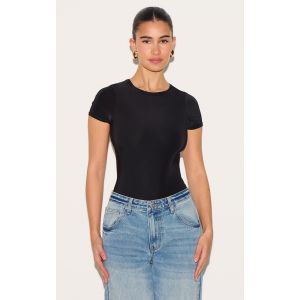 Femme Body basique moulant noir à manches courtes | Taille 38 - Taille 38