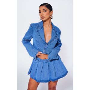 Femme Petite Blazer court en jean bleu | Taille 30 - Taille 30