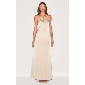 Robe nuisette en matière satinée à découpe goutte d'eau, Non coloré - Taille 44