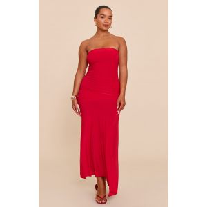 Shape Robe bustier longue rouge froncée, Rouge - Taille 40