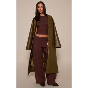 Femme Petite Pantalon en maille tricot chocolat cordons ajustables | Taille Small - Taille S