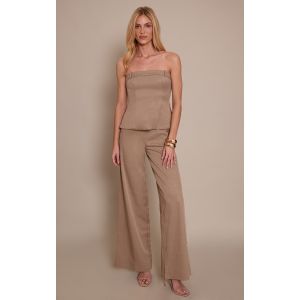 Femme Combinaison bustier large caf&eacute; au lait &agrave; dos portefeuille | Taille 38 - Taille 38